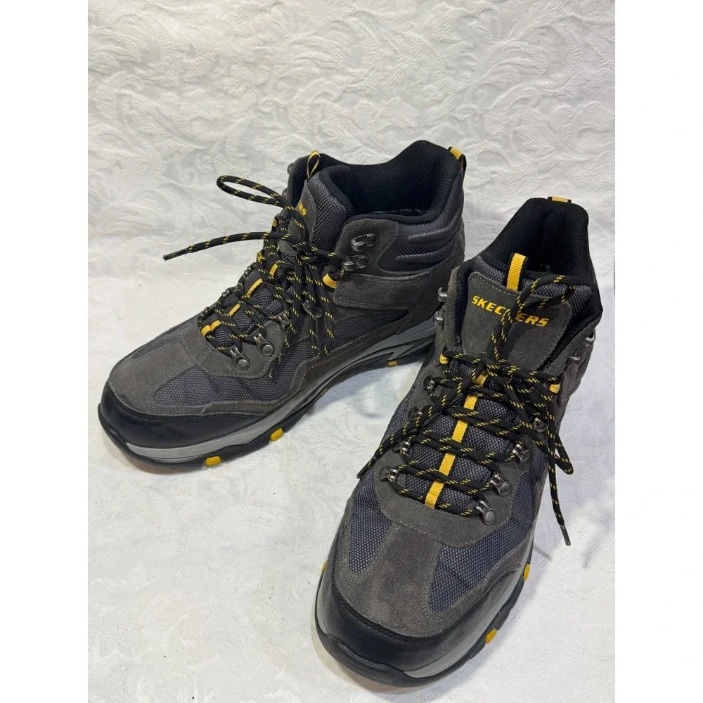 Skechers Relaxed Fit Air Cooled Waterproof Hiking Boots Men's 10.5 Gray